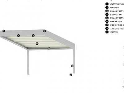 Pergola Cover Addossata Frontale - Roma