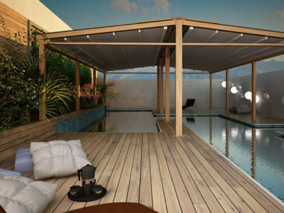 Pergola alu-wood autoportante doppiafalda - Roma