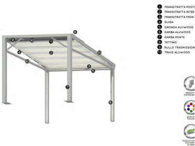 Pergola alu-wood autoportante monofalda - Roma