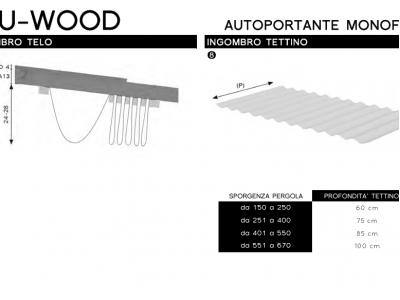 Pergola alu-wood autoportante monofalda - Roma