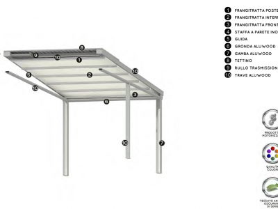 Pergola alu-wood addossata - Roma