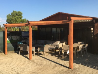 Pergola alu-wood addossata - Roma