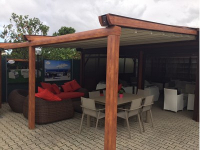 Pergola alu-wood addossata - Roma
