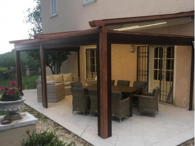 Pergola alu-wood addossata - Roma