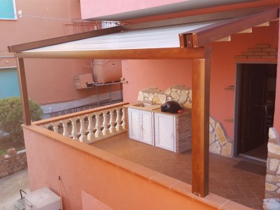 Pergola alu-wood addossata - Roma