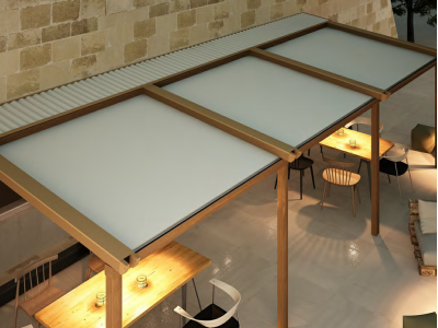 Pergola alu-wood addossata - Roma
