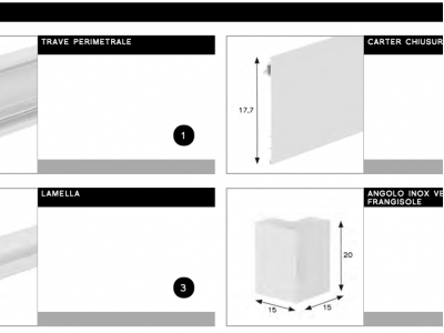 Pergole frangisole bioclimatica addossata frontale - Roma