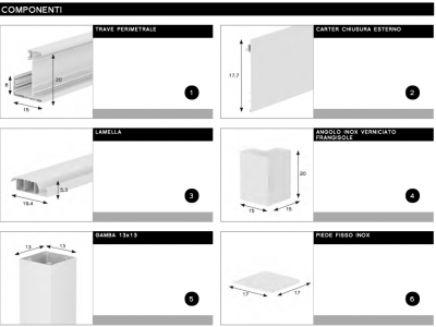 Pergola frangisole bioclimatica addossata laterale - Roma